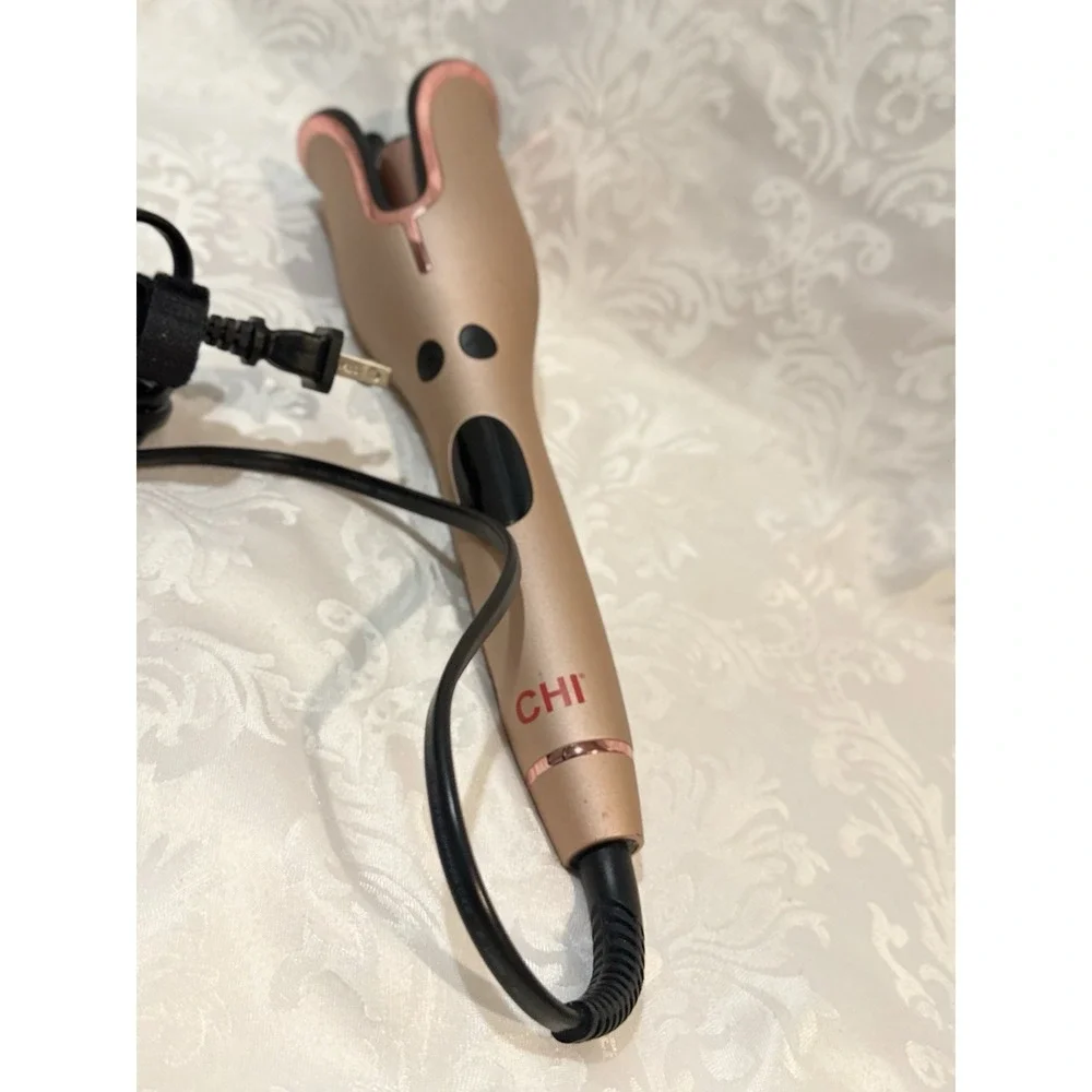 CHI Spin N Curl CA2348A Ceramic Rotating Hair Curler Rose Gold Tangle Protection